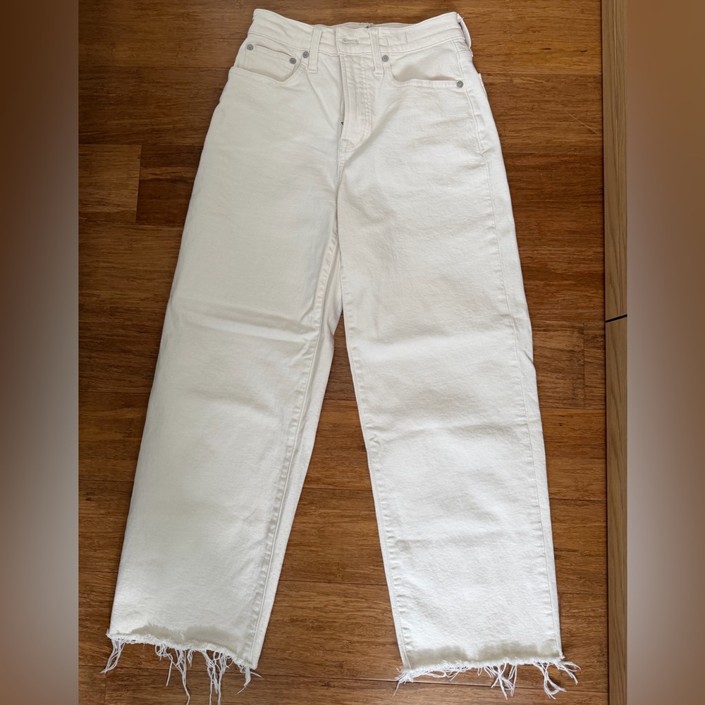 Madewell The Perfect Vintage Wide-Leg Crop Jean in Vintage Canvas Cream - Picture 7 of 12